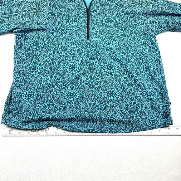 Patagonia Teal Vintage Floral 1/4 Zip‎ Hooded Sweatshirt Women’s M - Picture 8 of 11